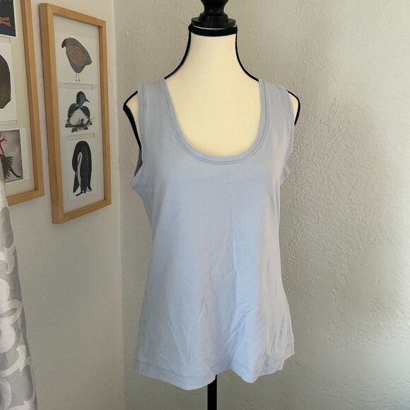 Simons Contemporaine Tank Top Blue Supima Cotton Women's Size Large, very soft! - Picture 1 of 4